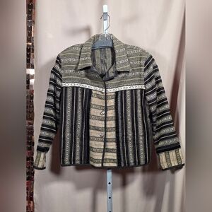 Vtg Tapestry Mix Print and Texture Button Up Jacket p2p 22" Reversible